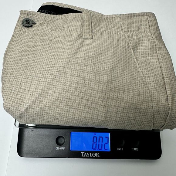 Pebble Beach Comfort Flex Performance Short Chino Bermuda Sz 32 Gold Checker - Picture 9 of 9